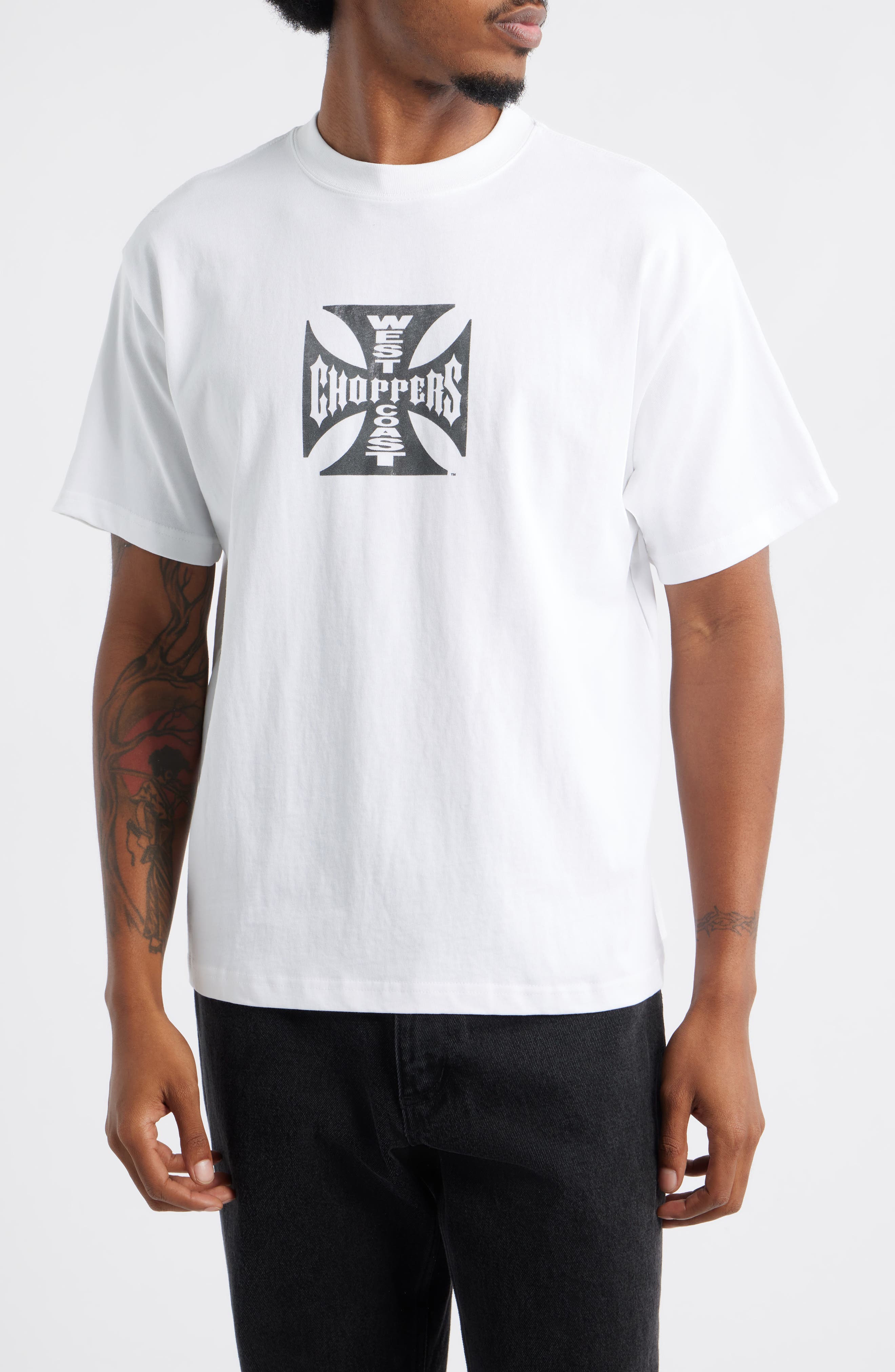 West Coast Choppers Distressed Core Logo Cotton Graphic T-Shirt