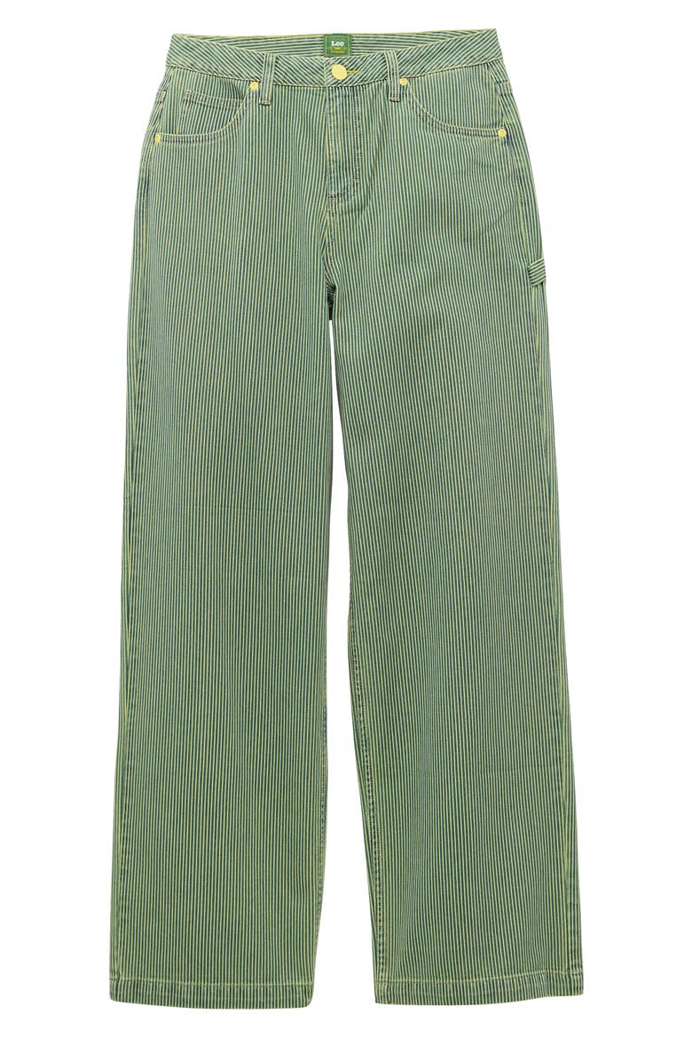 x Crayola Carpenter High Rise Straight Leg Jeans, Alternate, color, LEMON YELLOW STRIPE