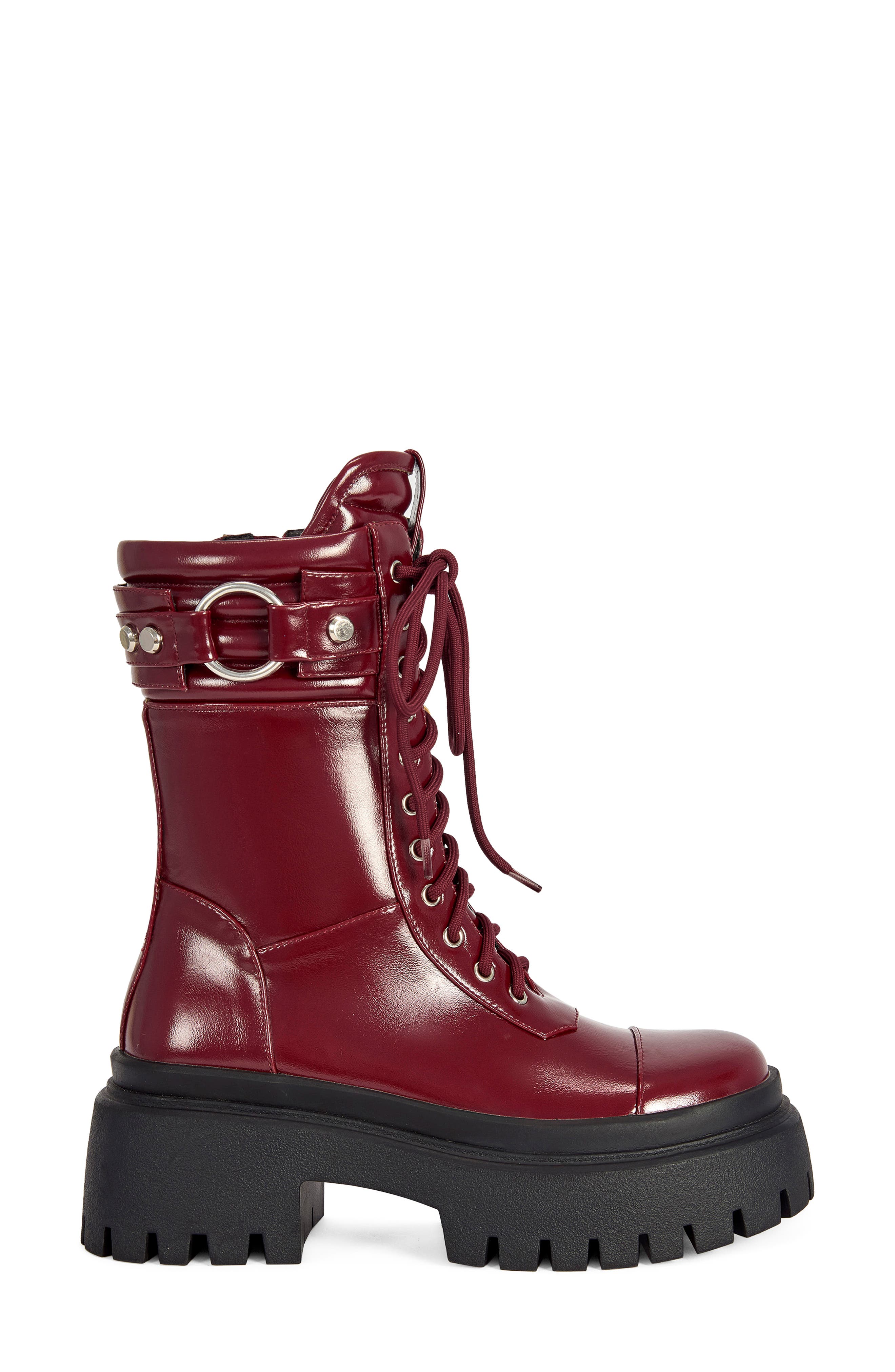 Wednesday Faux Leather Boot, Alternate, color, BURGUNDY