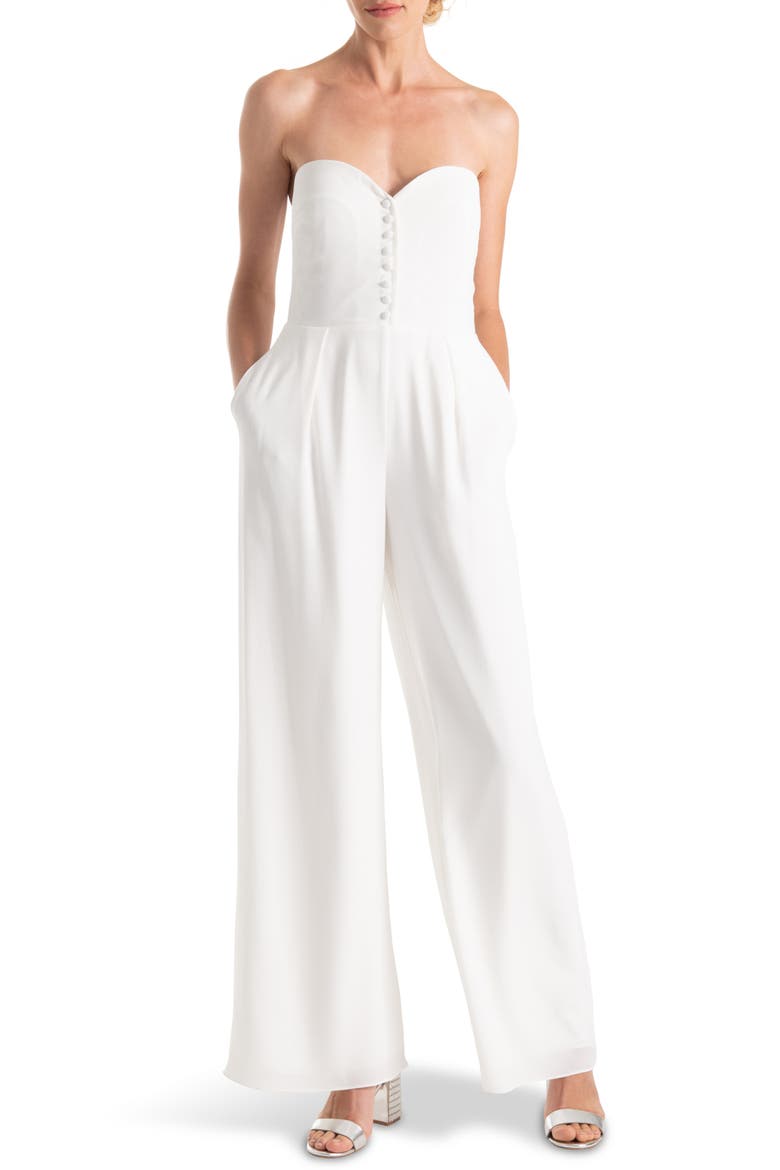 Aretha Strapless Jumpsuit, Main, color, WHITE