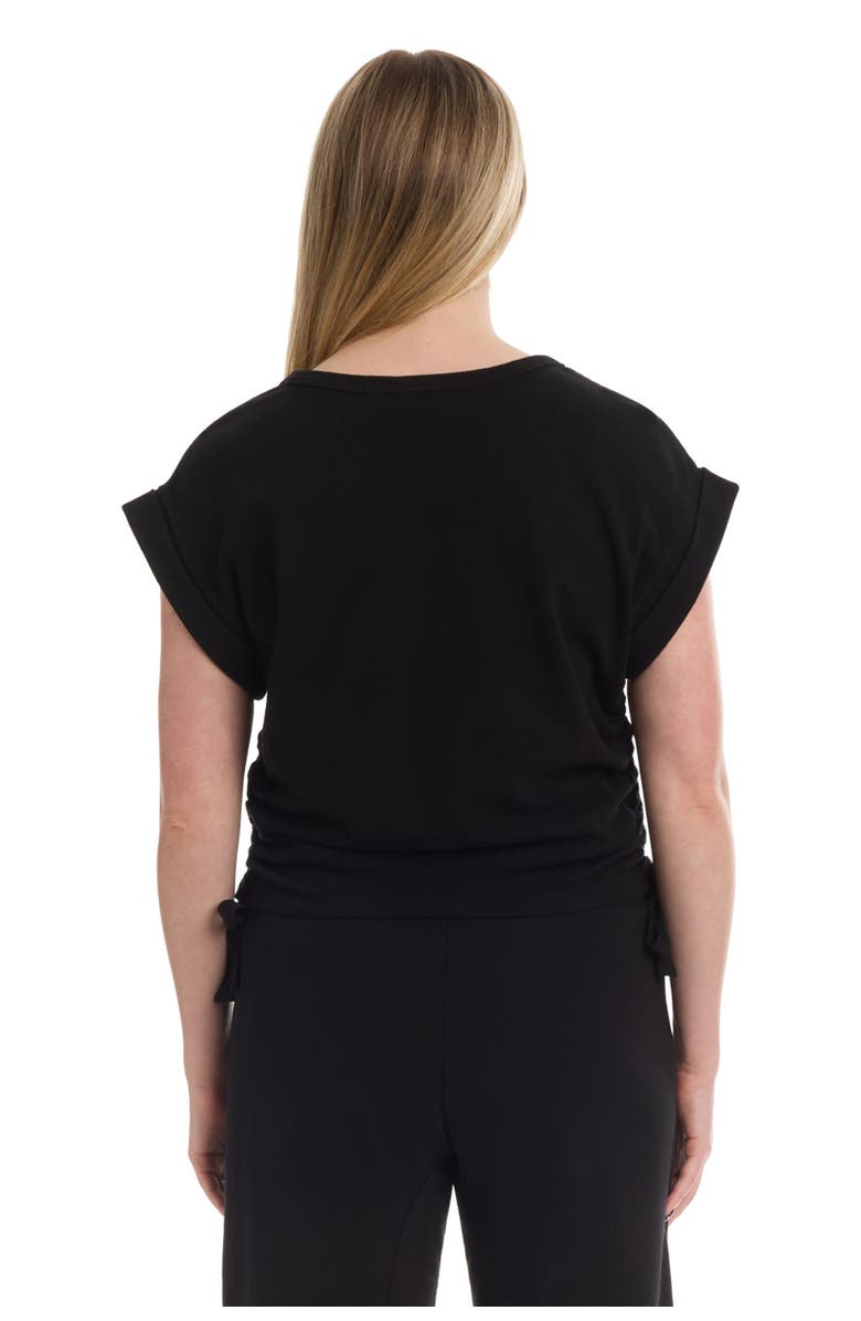 Wilt Round Neck Side Drawstrings Tee, Alternate, color, Black