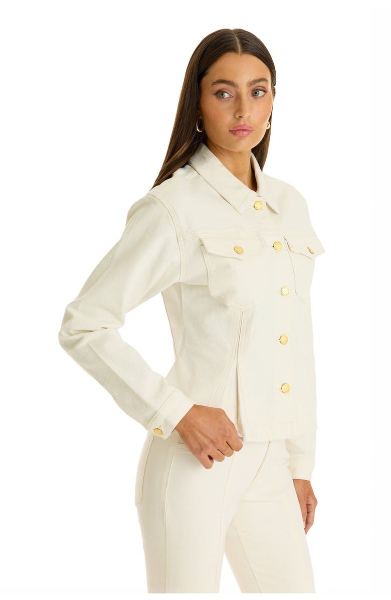 The Noli Shop Bethanie Denim Jacket, Alternate, color, Ivory