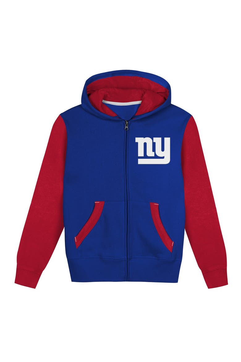 Toddler Outerstuff  Royal/Red New York Giants Stadium Colorblock Full-Zip Hoodie, Alternate, color, Royal