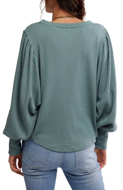 Free People Quinn Rib Henley Top In Green