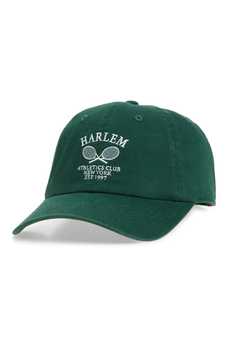 Harlem Athletics Club Baseball Cap, Main, color, DARK GREEN
