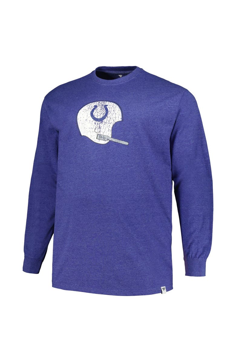 PROFILE Men's Profile  Heather Royal Indianapolis Colts Big & Tall Throwback Long Sleeve T-Shirt, Alternate, color, 