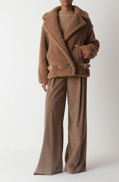 Max Mara Vanadio Oversize Teddy Moto Jacket | Nordstrom