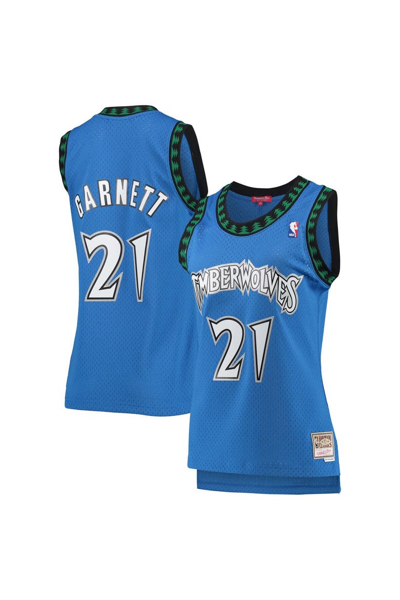 Women's Mitchell & Ness Kevin Garnett Blue Minnesota Timberwolves  Hardwood Classics Swingman Jersey, Alternate, color, Blue