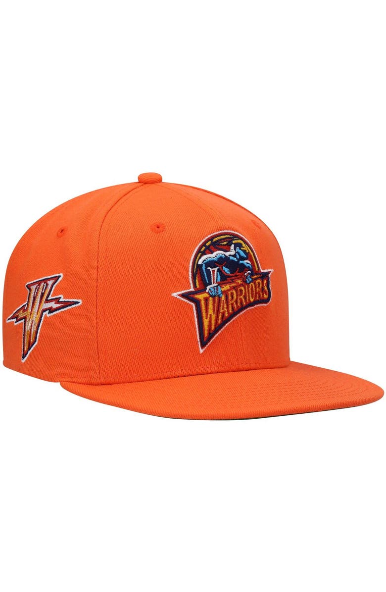 Mitchell & Ness Men's Mitchell & Ness Orange Golden State Warriors Hardwood Classics Snapback Hat, Main, color, Orange