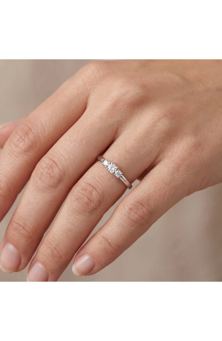 Bliss Diamond 1/4 Ct Three Stone Lab Grown Diamond Engagement Ring 10k Gold, Alternate, color, 10K White Gold