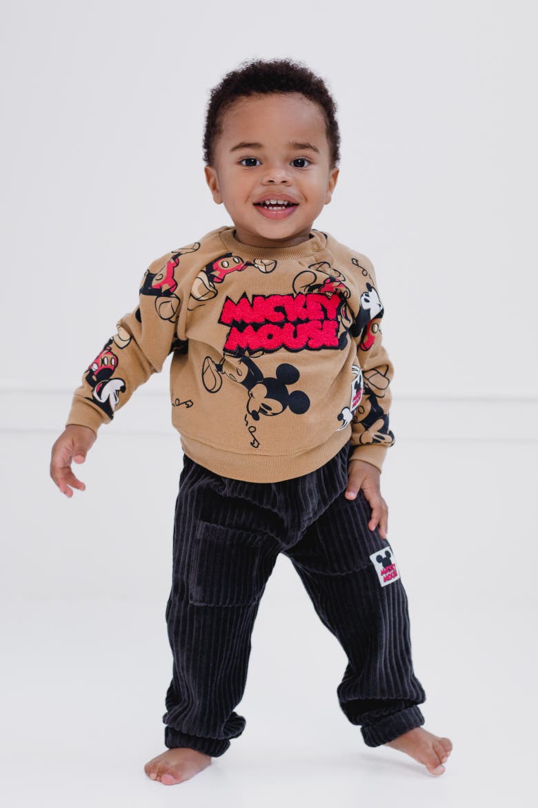 Mickey Mouse 2-Piece Sweatshirt and Pants Set, Alternate, color, Tan Mickey Mouse
