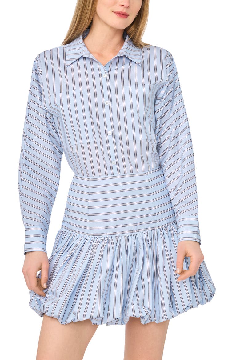 Stripe Long Sleeve Button-Up Shirt, Alternate, color, XEON BLUE