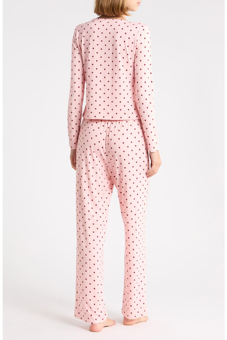 After Hours Long Sleeve Top & Pants Pajamas, Alternate, color, PINK- RED C MADDISON DOT