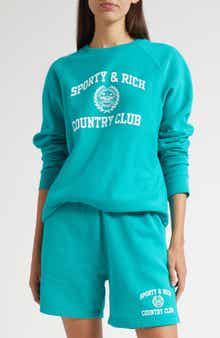 Sporty & Rich Varsity Crest Crewneck Graphic Sweatshirt