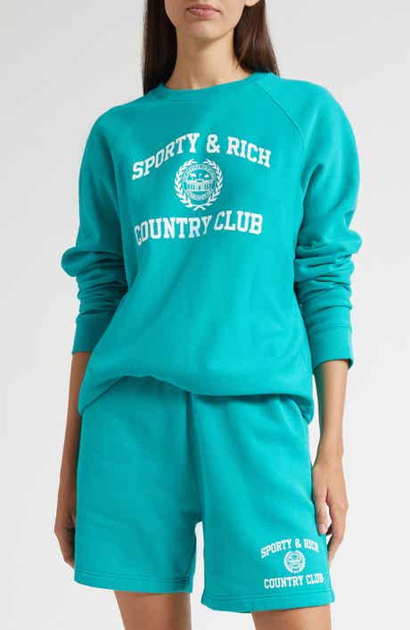 Sporty & Rich Varsity Crest Crewneck Graphic Sweatshirt