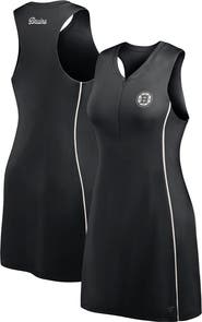 FANATICS Women's Fanatics Black Boston Bruins Studio Boost Athletic Half-Zip Dress