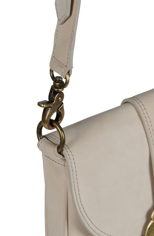 Jeffrey Campbell Side-quest Leather Crossbody Bag In Ivory Nubuck Bronze