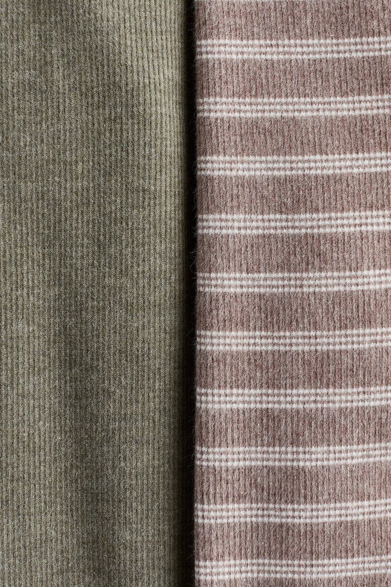 2-pack Ribbed Cotton Leggings, Alternate, color, Light green/beige