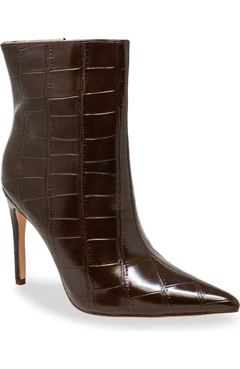 CHASE AND CHLOE Croc Embossed Bootie, Main, color, Brown Croc