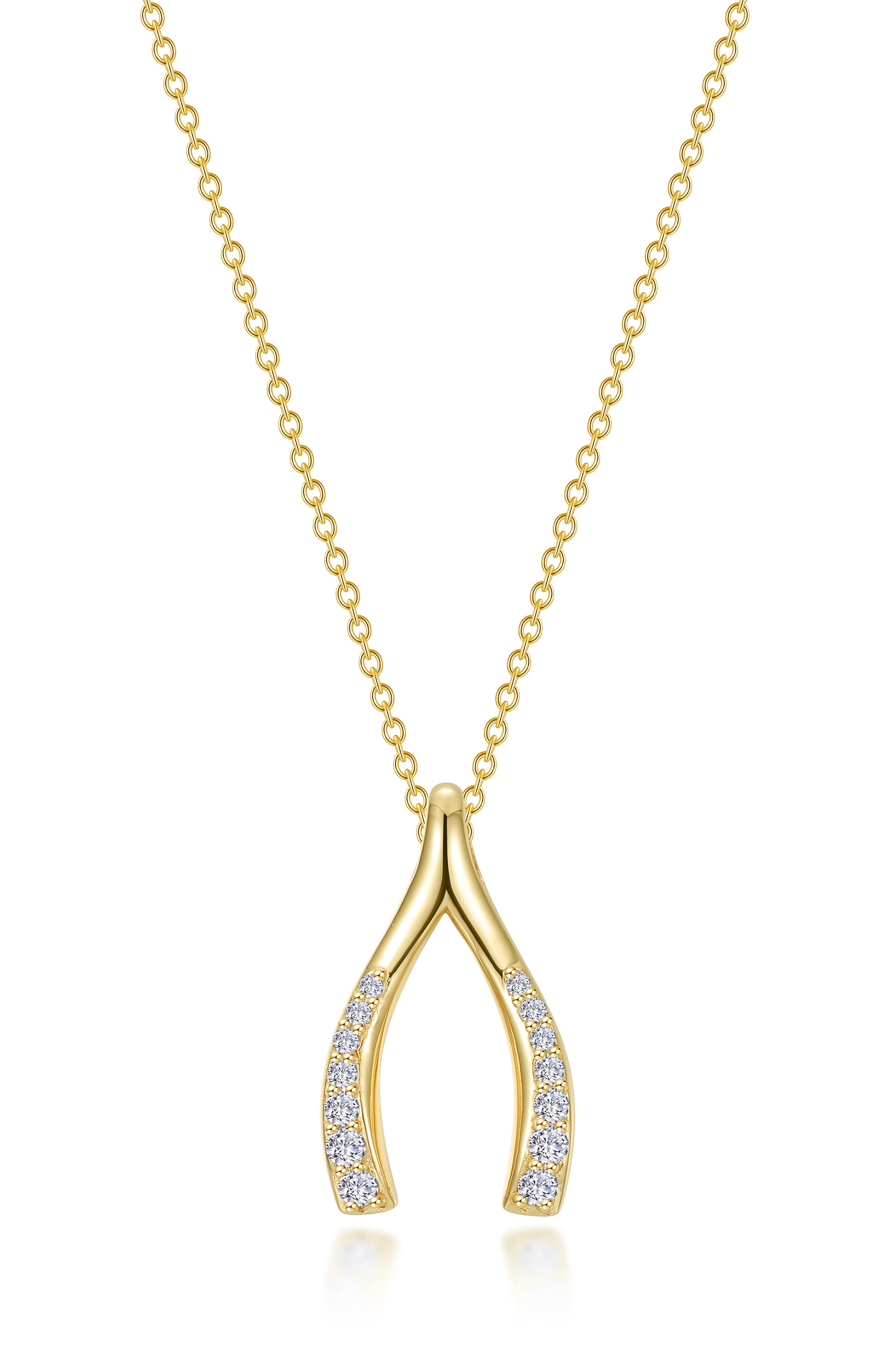 Lafonn Simulated Diamond Wishbone Pendant Necklace