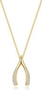 Lafonn Simulated Diamond Wishbone Pendant Necklace