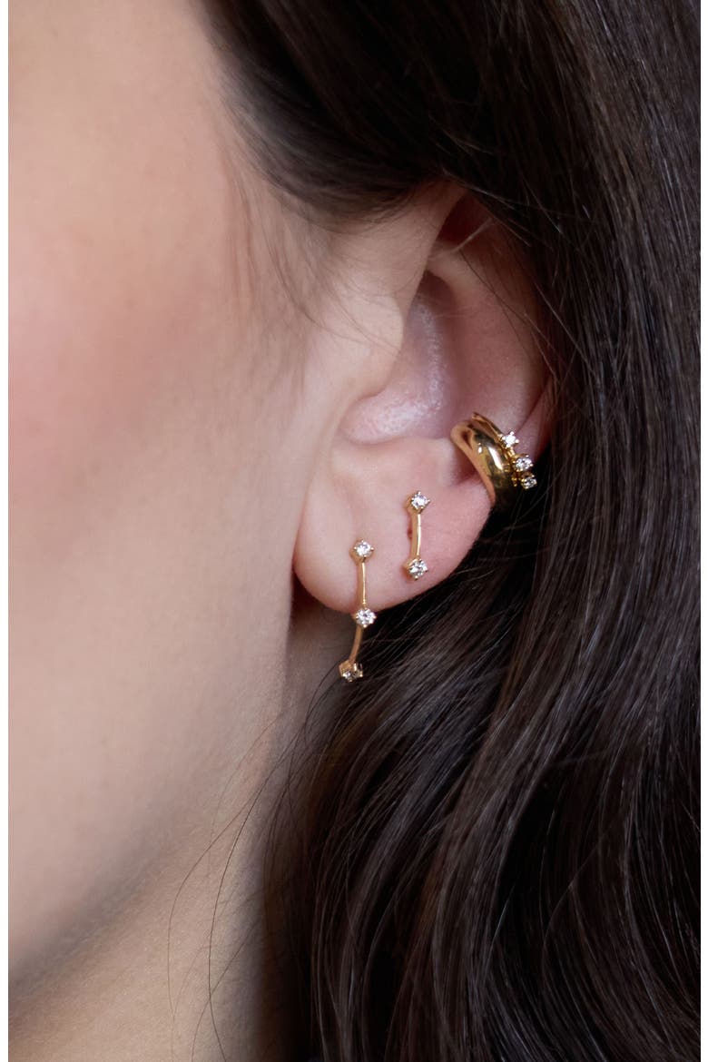 14K Yellow Gold Diamond Dash Drop Earrings, Alternate, color, 14K YELLOW GOLD