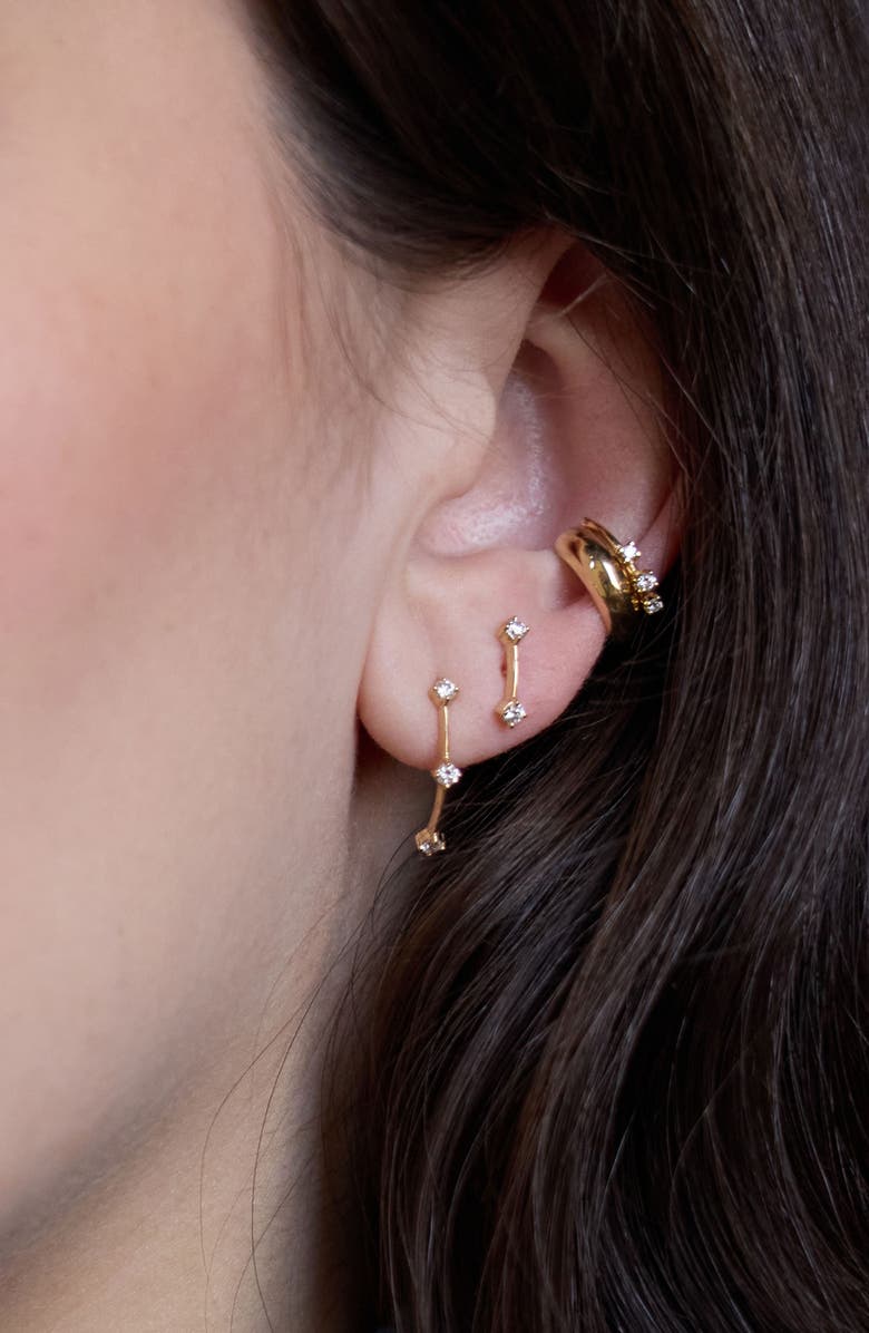 Zoë Chicco 14K Yellow Gold Diamond Dash Drop Earrings, Alternate, color, 14K Yellow Gold