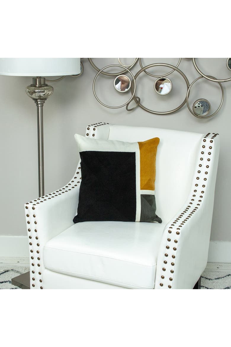 Scalic Black Throw Pillow, Alternate, color, BLACK