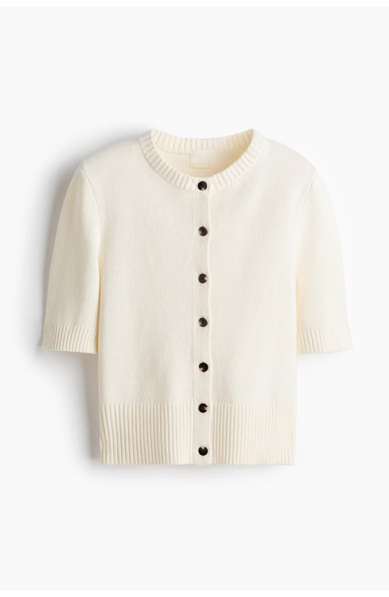 H&M Short-sleeved Cardigan, Main, color, White