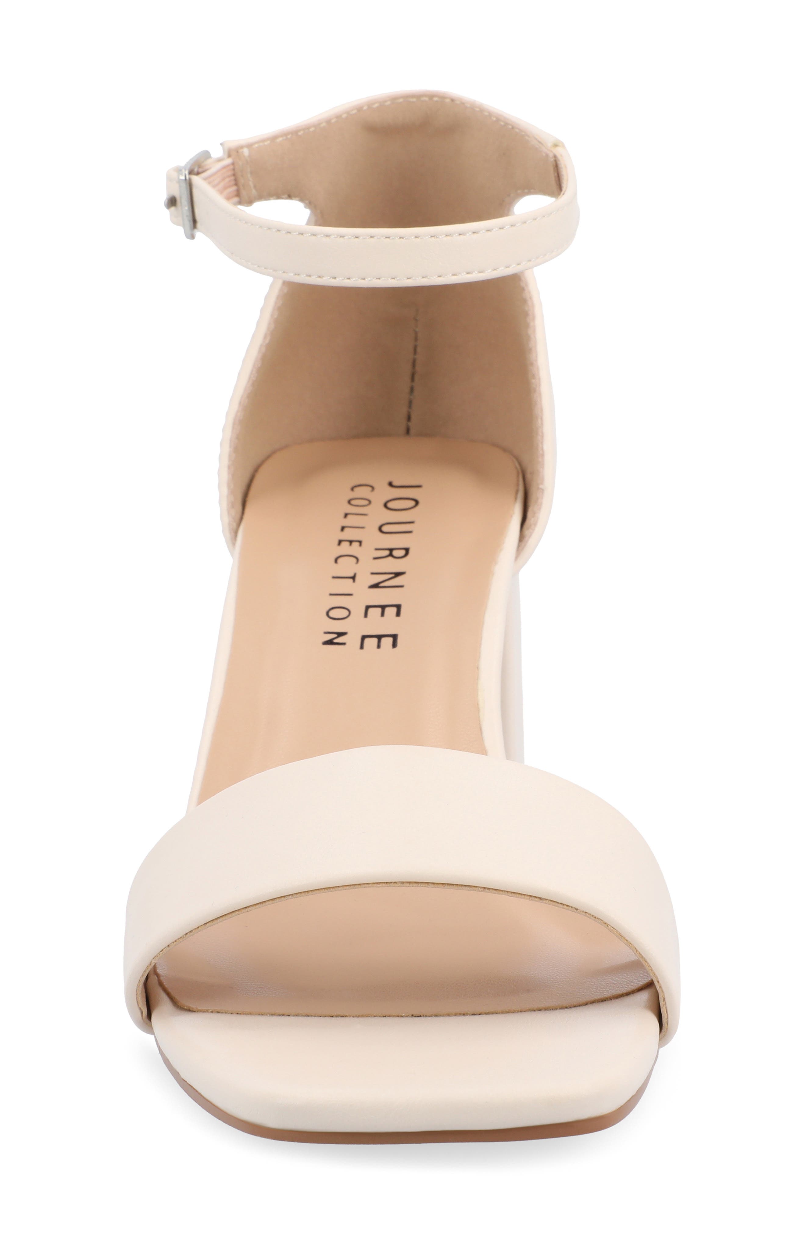 Journee Collection Valenncia SuperNatural Shades Open Square Toe Ankle Strap Sandal, Alternate, color, Porcelain