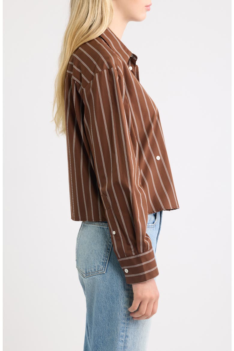 Striped Cropped Supima Cotton Shirt, Alternate, color, BANBURY STRIPE