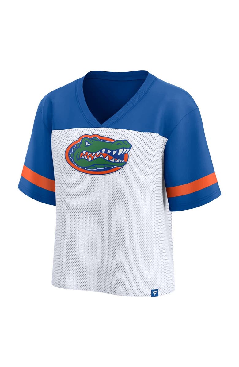 FANATICS Women's Fanatics White/Royal Florida Gators Fundamentals Mesh Fashion T-Shirt, Alternate, color, White