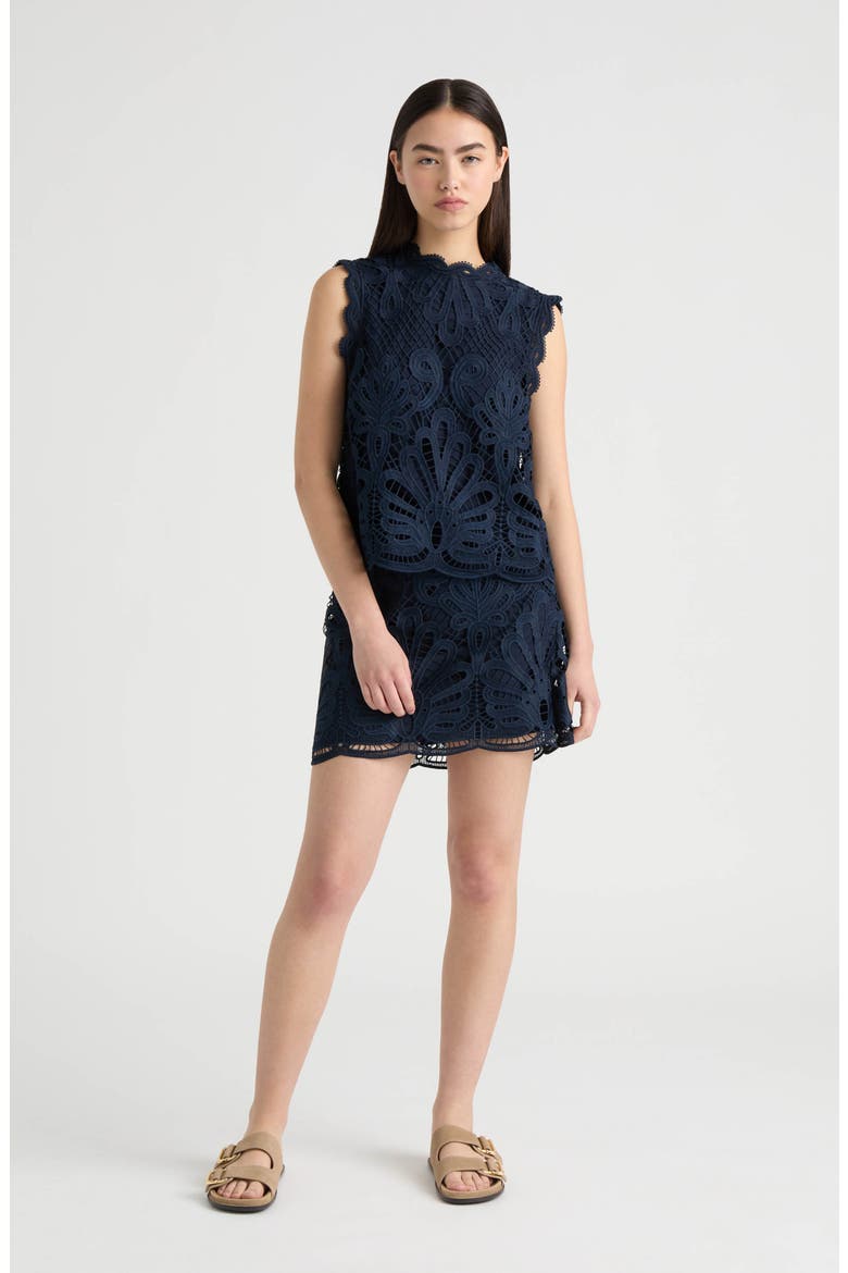 Lace Miniskirt, Alternate, color, NAVY