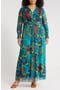 Twist Front Bishop Sleeve Maxi Dress