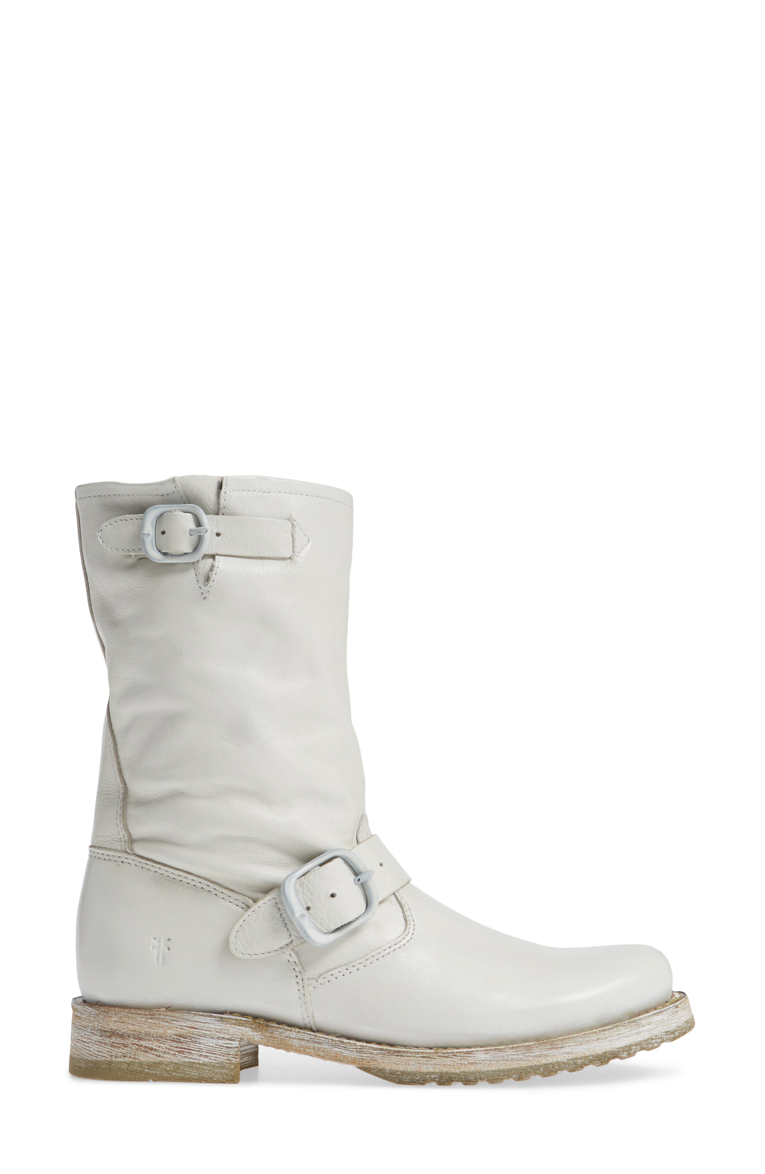 'Veronica Short' Slouchy Boot, Alternate, color, WHITE LEATHER
