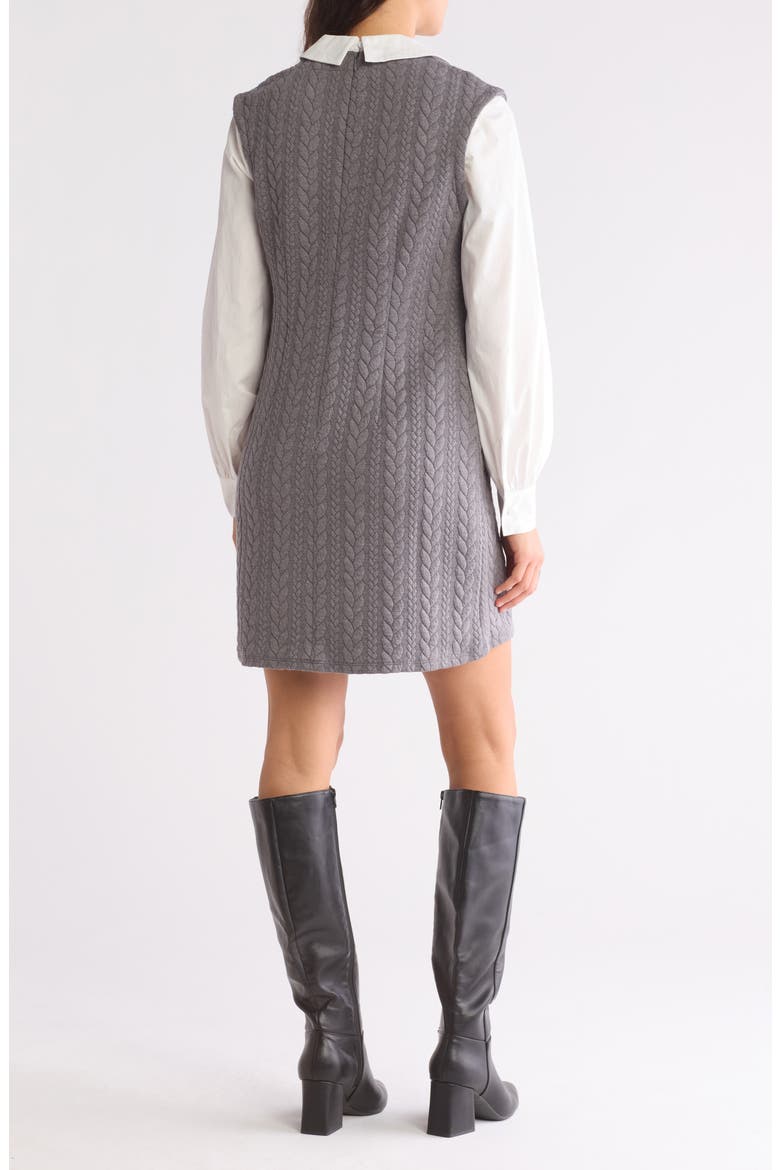 Long Sleeve Twofer Shirtdress, Alternate, color, GREY