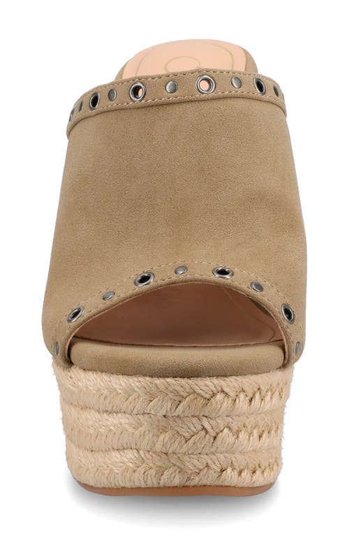 Journee Collection Yari Platform Wedge Espadrille Sandal In Taupe