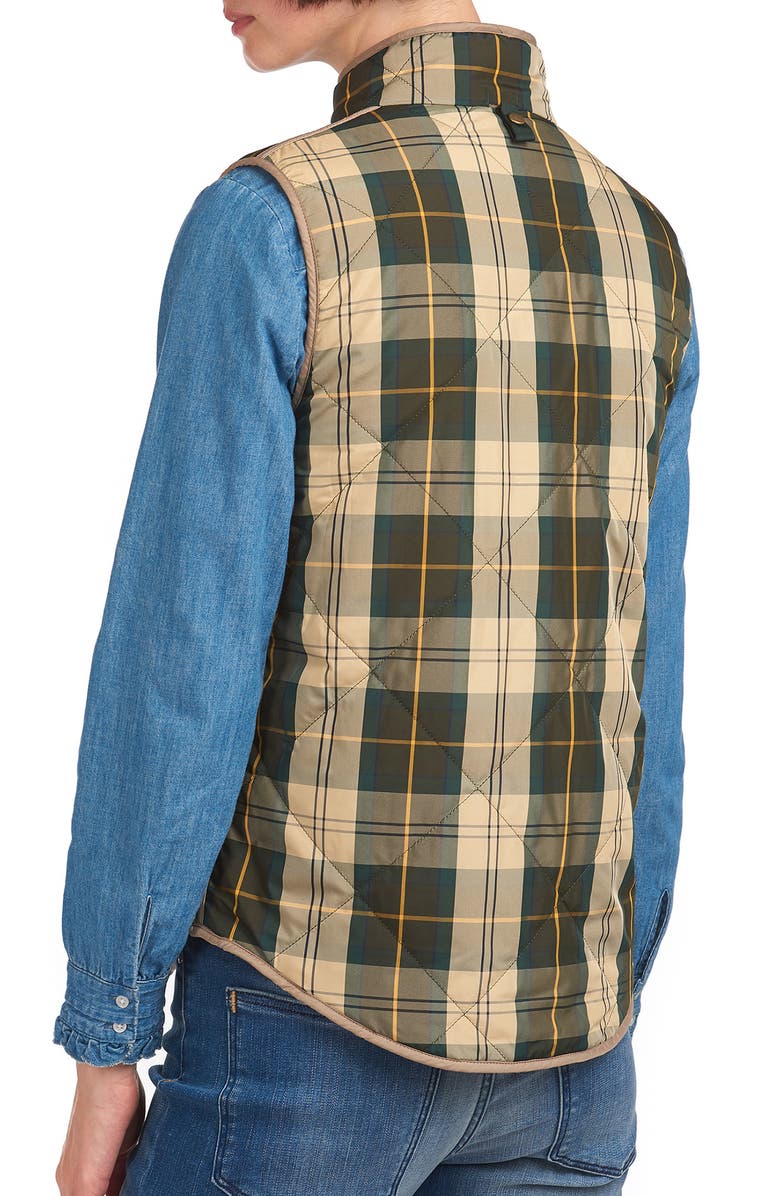 Barbour Mayapple Quilted Plaid Gilet Vest, Main, color,