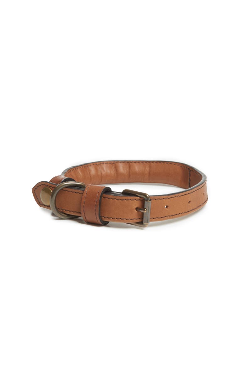 Gordon Leather Dog Collar - MD, Main, color, Espresso