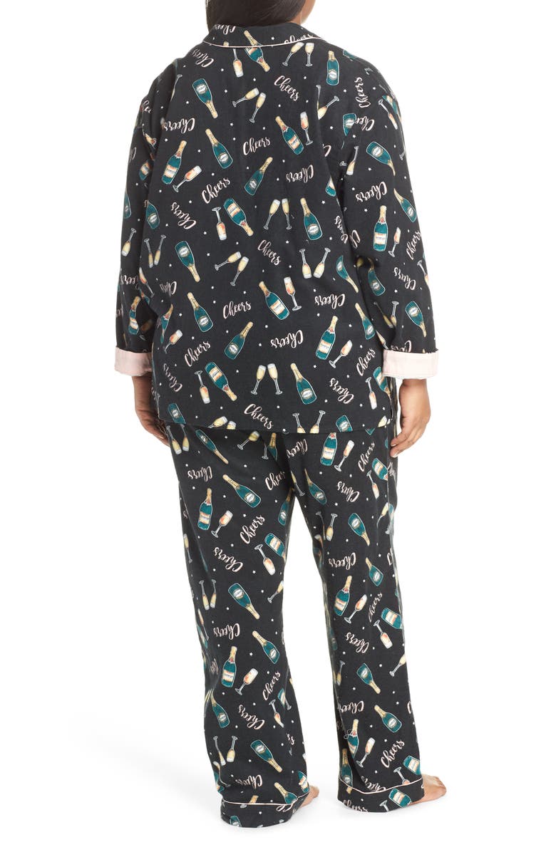 PJ Salvage Print Flannel Pajamas, Alternate, color,