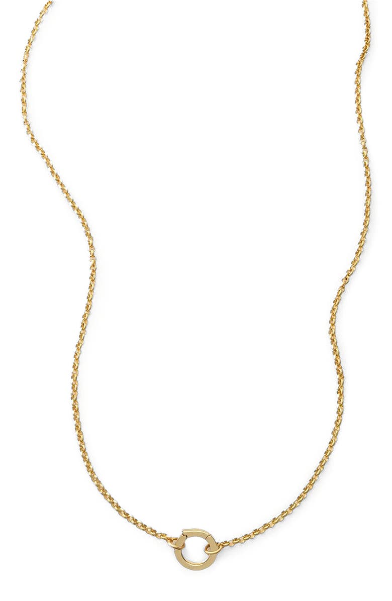 MADE BY MARY Rolo Charm Necklace with Link Lock, Main, color, Gold Filled With Link Lock