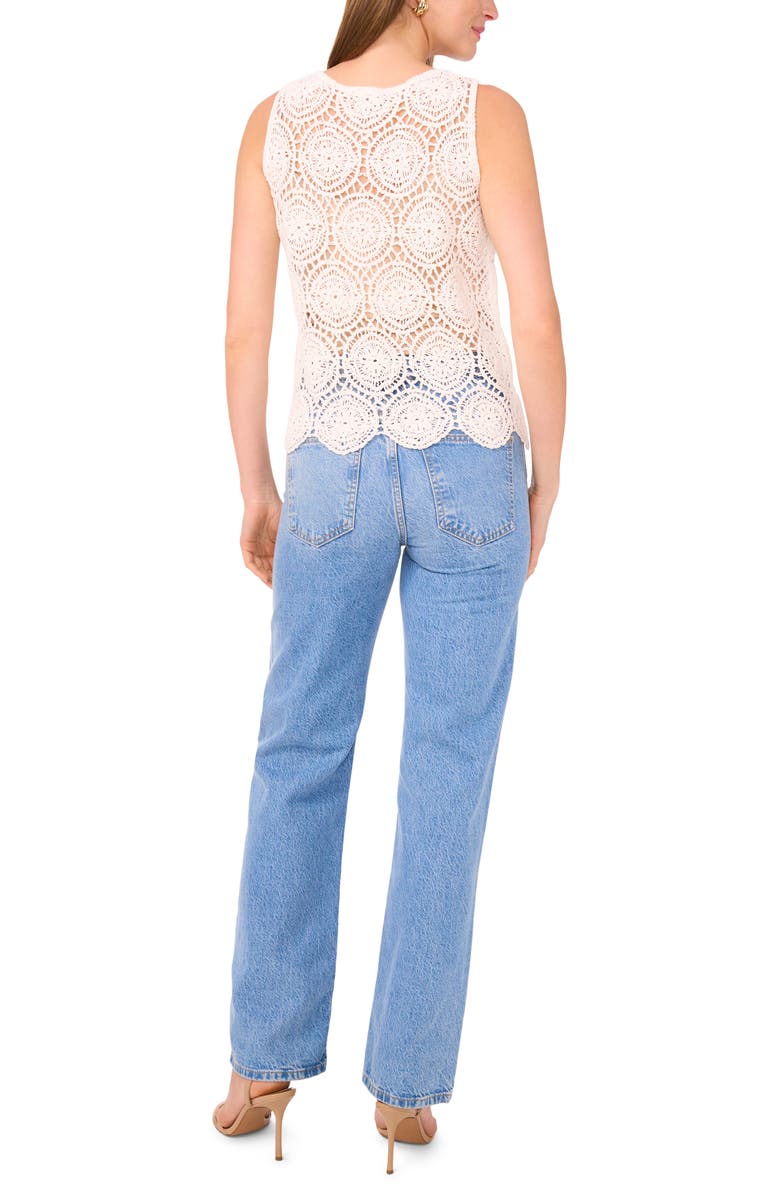 1.STATE Scalloped Crochet Tank, Alternate, color, Antique White