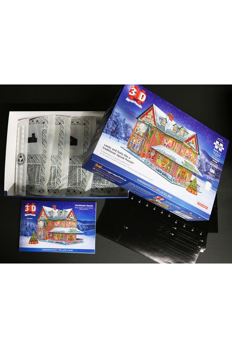 3D Puzzle Christmas House 1100 Pieces, Alternate, color, Multicolored