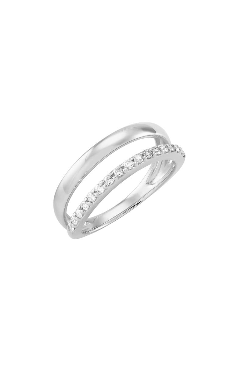 Frankie & Zoe Diamond Split Shank Band Ring, Alternate, color, White Gold