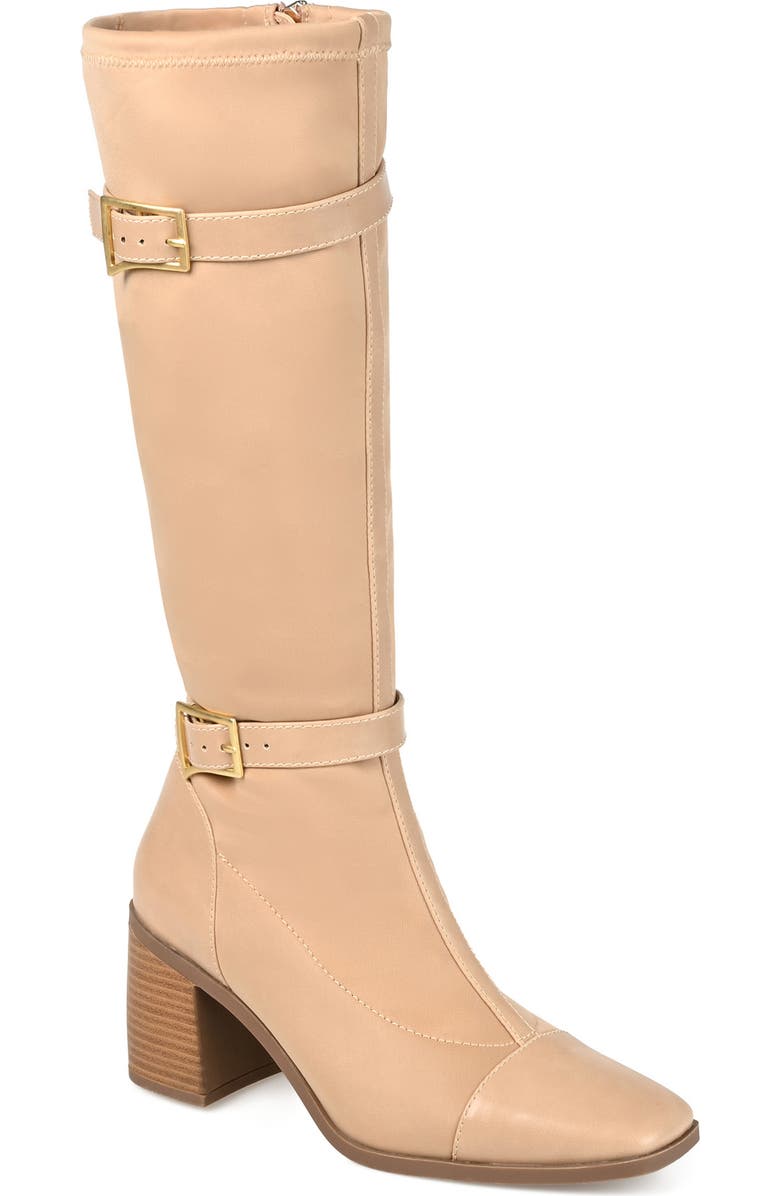 Journee Collection Gaibree Buckle Boot, Main, color, Beige