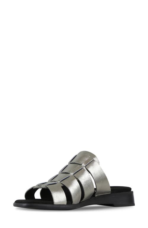 Munro Carrera Sandal In Silver Metallic Calf Leather