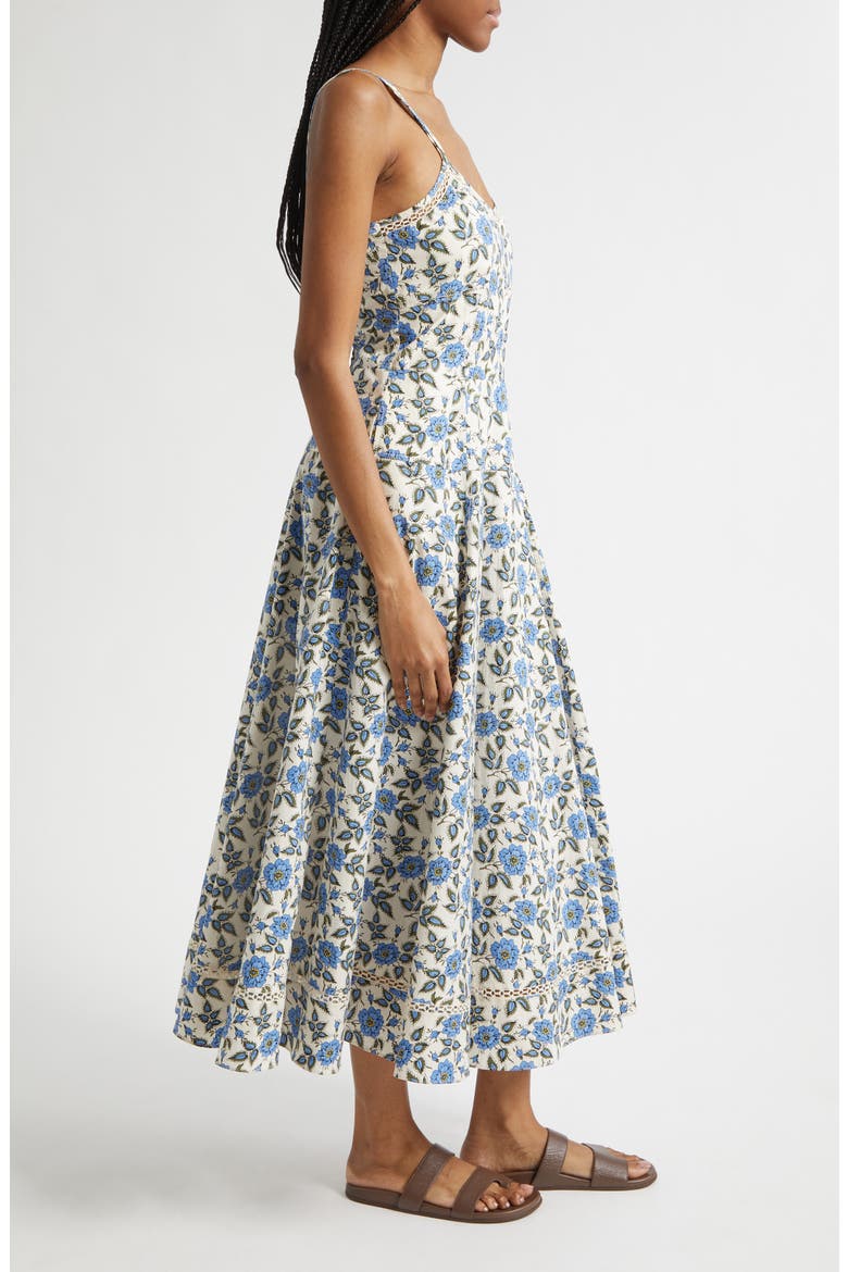 Adair Print Sleeveless Midi Dress, Alternate, color, BLUE BELL FLORAL