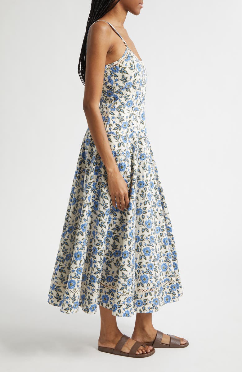 Derek Lam 10 Crosby Adair Print Sleeveless Midi Dress, Alternate, color, Blue Bell Floral