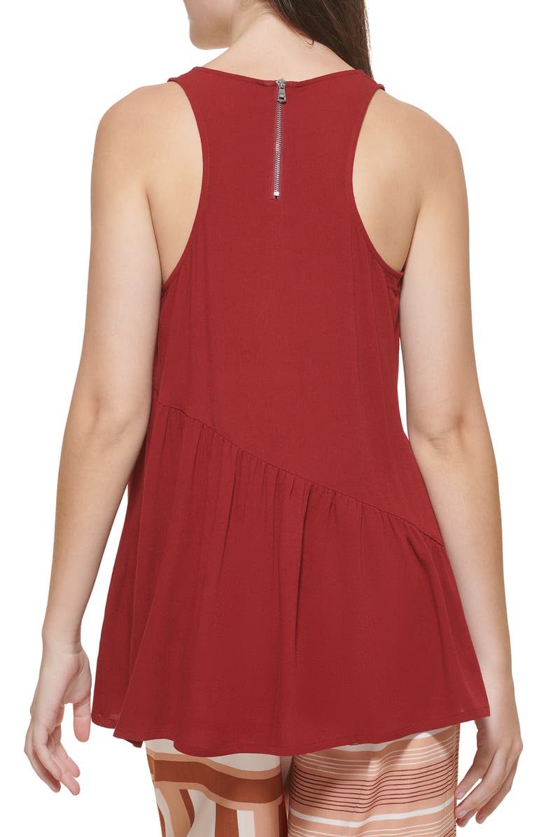 DKNY Drape Front Sleeveless Top, Alternate, color, Plum