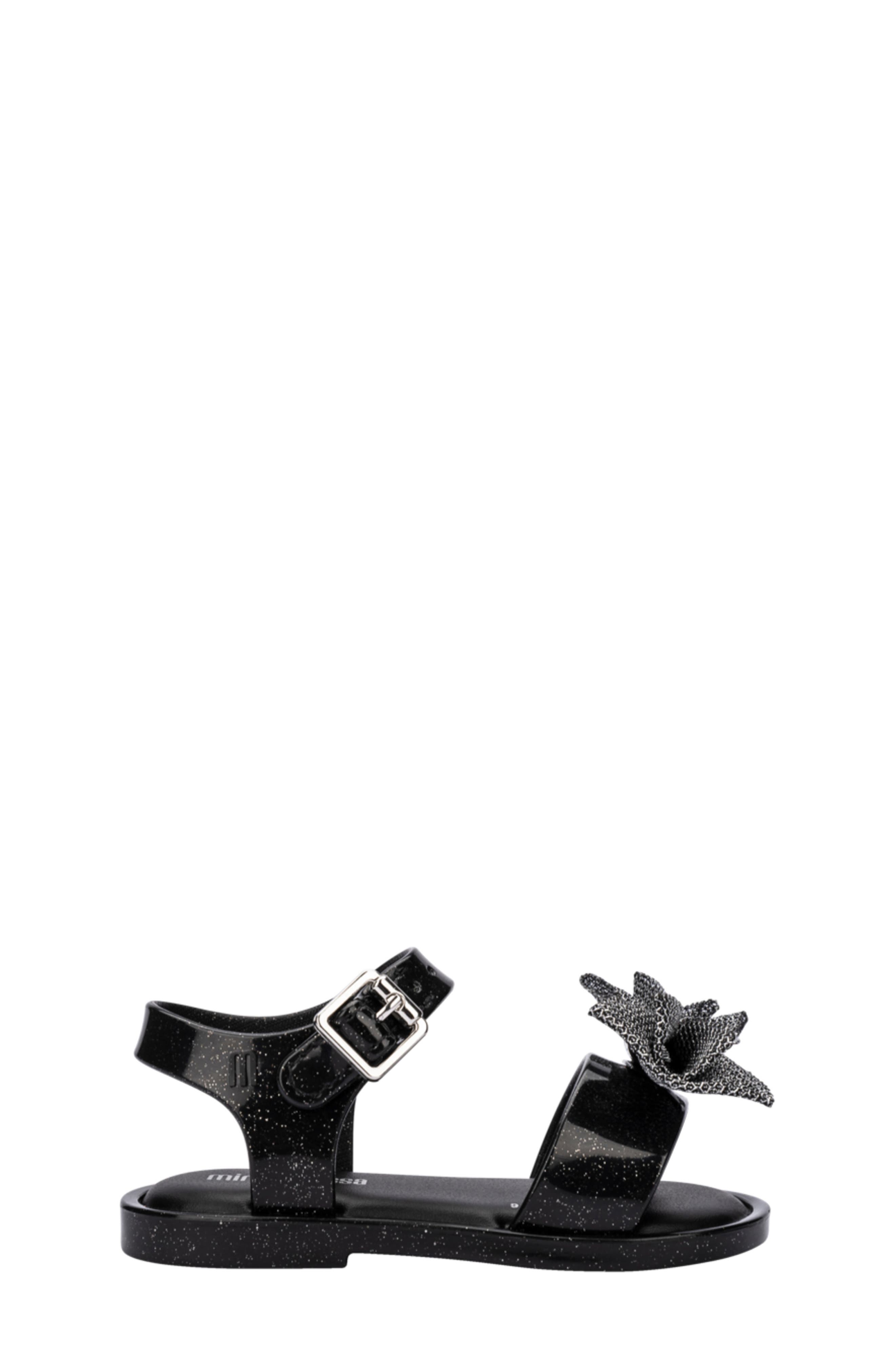 Mini Melissa Kids' Mar Sweet Ankle Strap Sandal, Alternate, color, Glitter Black